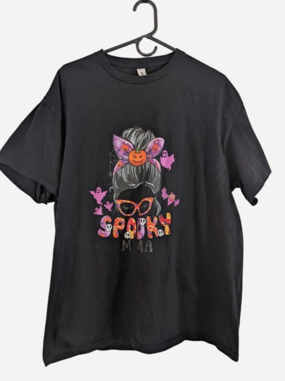 Spooky Mama Women's Black Halloween Graphic Tee XL